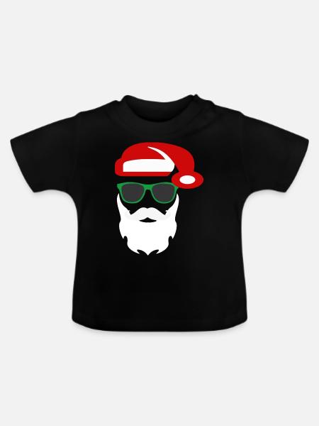 Trendiger Weihnachtsmann - Baby Bio-T-Shirt mit Rundhals - Schwarz