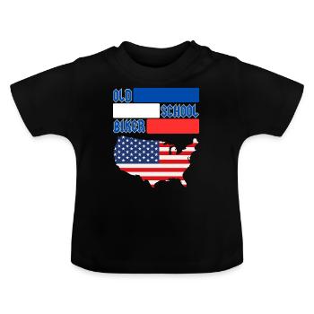 MOTARD DE LA VIEILLE ÉCOLE US - T-shirt bio col rond Bébé - noir - Devant