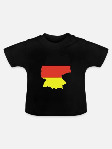 Deutschland - Baby Bio-T-Shirt mit Rundhals - Schwarz