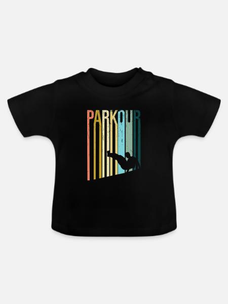 Parkour Retro - Baby Bio-T-Shirt mit Rundhals - Schwarz