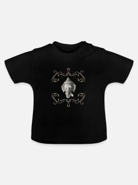Hindu Elefant Gott ganesh - Baby Bio-T-Shirt mit Rundhals - Schwarz