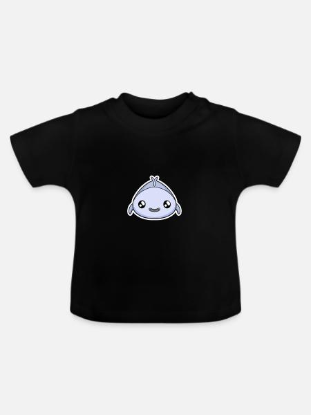 Fisch - Baby Bio-T-Shirt mit Rundhals - Schwarz