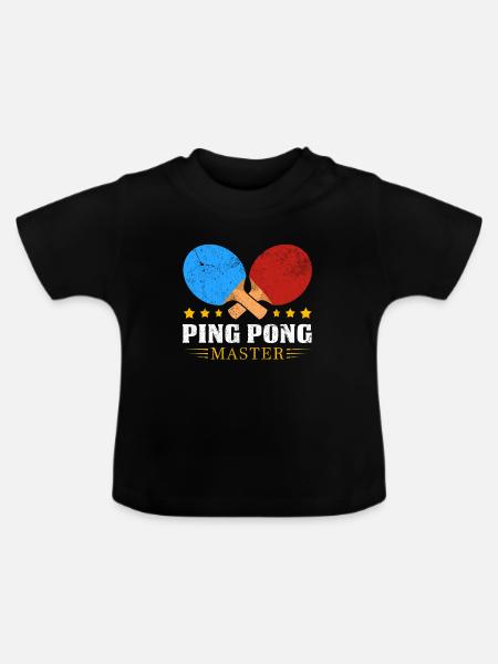 PingPong Meister Logo - Baby Bio-T-Shirt mit Rundhals - Schwarz