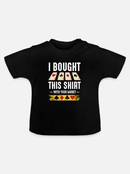 Geldausgabe Shirt mit Pokerkarten - Baby Bio-T-Shirt mit Rundhals - Schwarz
