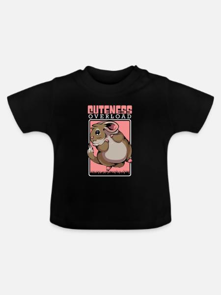 Niedliche Maus Überfluss Chinchilla - Baby Bio-T-Shirt mit Rundhals - Schwarz