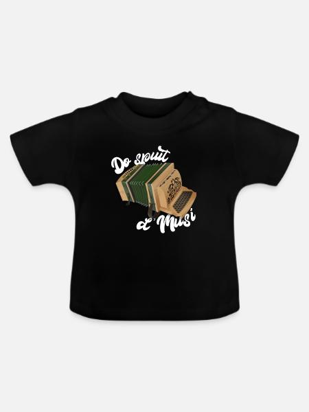 Harmonika - Do spuit d'Musi | ZiachON! - Baby Bio-T-Shirt mit Rundhals - Schwarz
