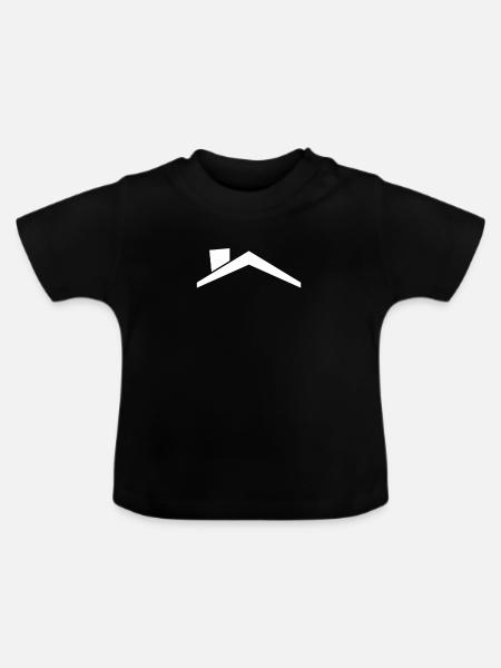 Haus Dach - Baby Bio-T-Shirt mit Rundhals - Schwarz