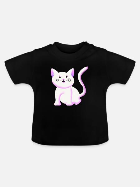 Süßes Kätzchen | Katze | Geschenkidee - Baby Bio-T-Shirt mit Rundhals - Schwarz
