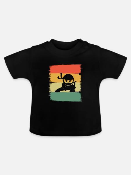 Ninja - Baby Bio-T-Shirt mit Rundhals - Schwarz