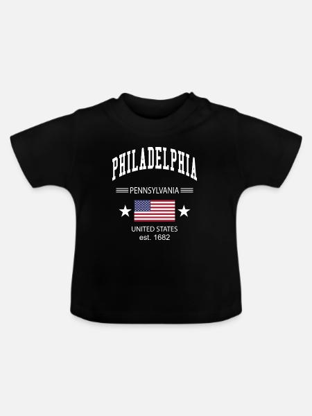 Philadelphia - Baby Bio-T-Shirt mit Rundhals - Schwarz