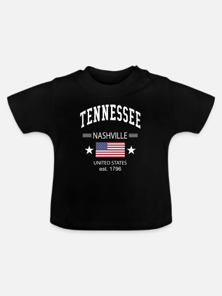 Tennessee - Baby Bio-T-Shirt mit Rundhals - Schwarz