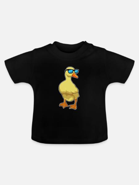 Ente Sonnenbrille - Baby Bio-T-Shirt mit Rundhals - Schwarz