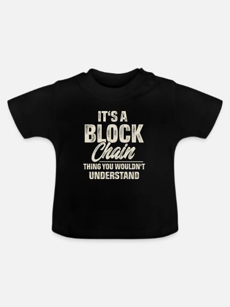Krypto Blockchain - Baby Bio-T-Shirt mit Rundhals - Schwarz