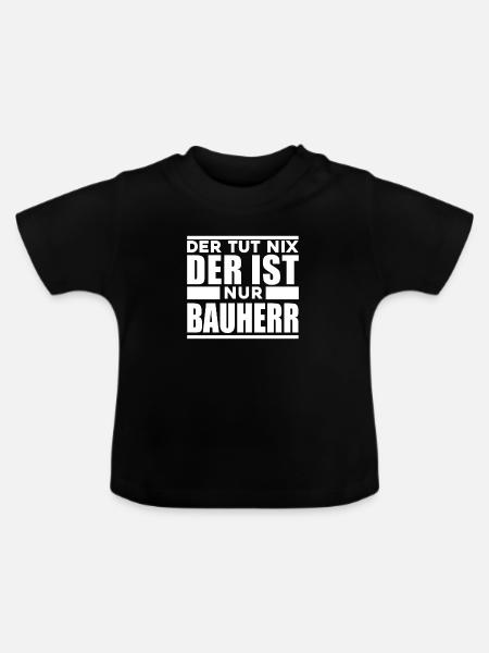 Bauherr - Baby Bio-T-Shirt mit Rundhals - Schwarz