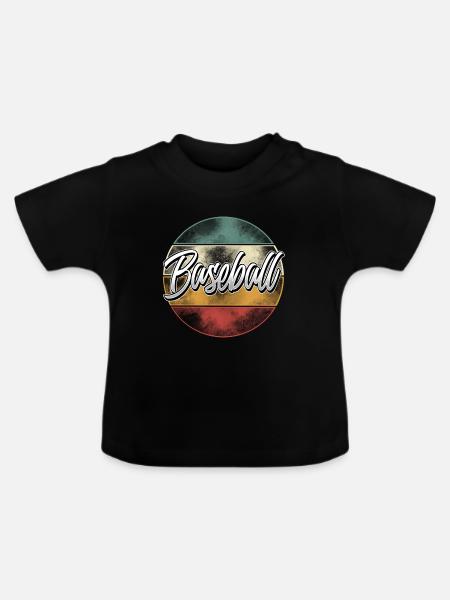 Baseball - Baby Bio-T-Shirt mit Rundhals - Schwarz