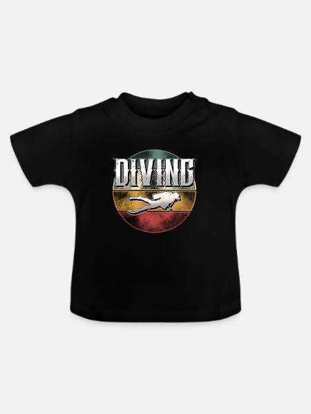 Tauchen Taucher - Baby Bio-T-Shirt mit Rundhals - Schwarz