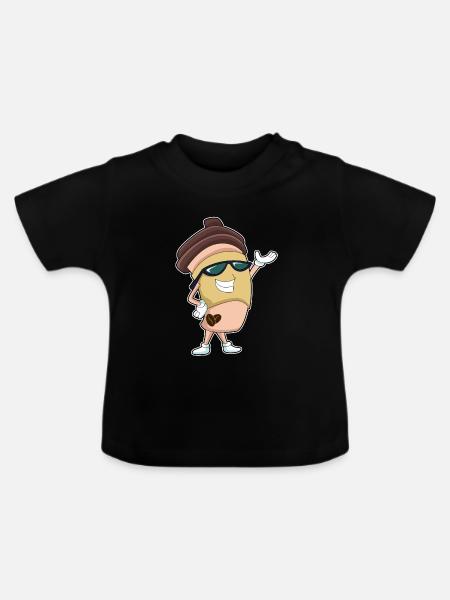 Coffee to go Becher - Baby Bio-T-Shirt mit Rundhals - Schwarz