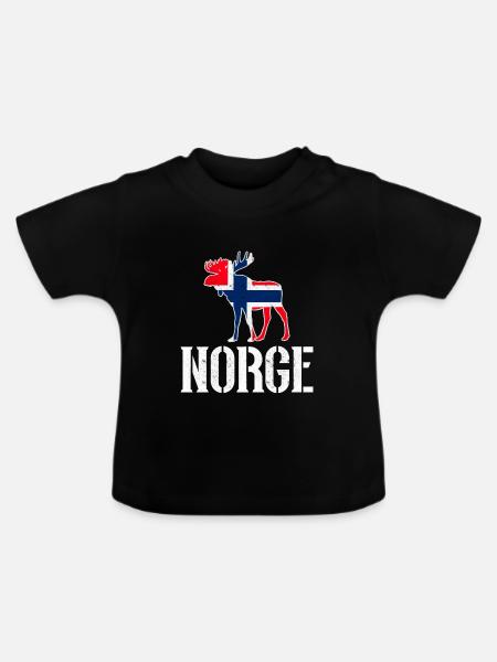 Norwegen - Baby Bio-T-Shirt mit Rundhals - Schwarz