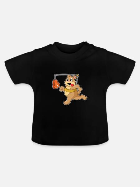 Bär Fleisch - Baby Bio-T-Shirt mit Rundhals - Schwarz
