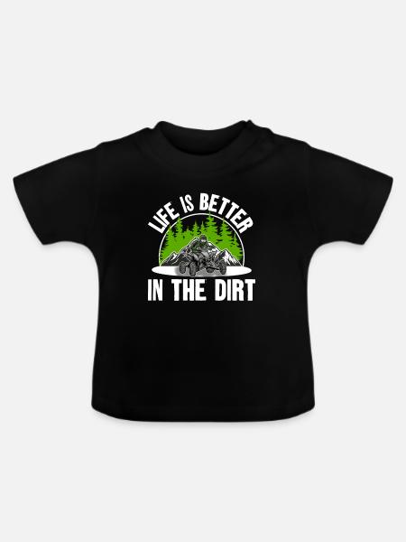 Quad ATV Offroad Quadfahrer - Baby Bio-T-Shirt mit Rundhals - Schwarz