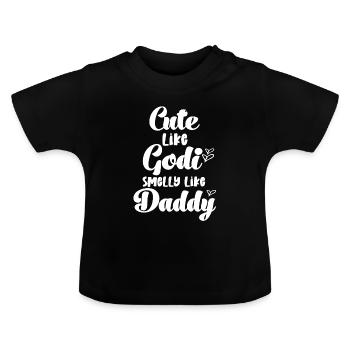 Sweet as Godi stinks like daddy's godmother Austria - Baby Organic T-Shirt with Round Neck - black - Front