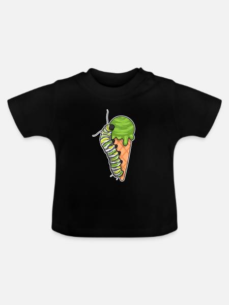 Raupe Waffeleis - Baby Bio-T-Shirt mit Rundhals - Schwarz