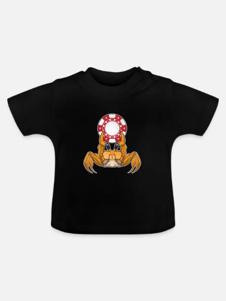 Krabbe Poker Pokerchips - Baby Bio-T-Shirt mit Rundhals - Schwarz