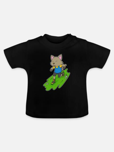 Katze Inline skating Inline skates - Baby Bio-T-Shirt mit Rundhals - Schwarz