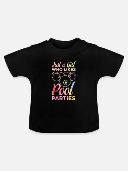 Poolbillard Mädchen - Baby Bio-T-Shirt mit Rundhals - Schwarz