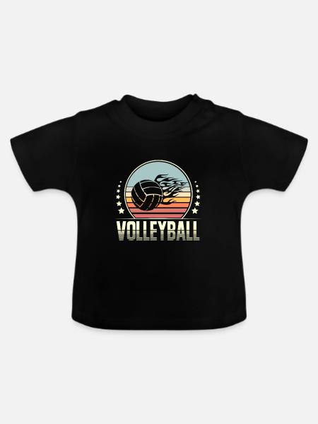 Volleyball - Baby Bio-T-Shirt mit Rundhals - Schwarz