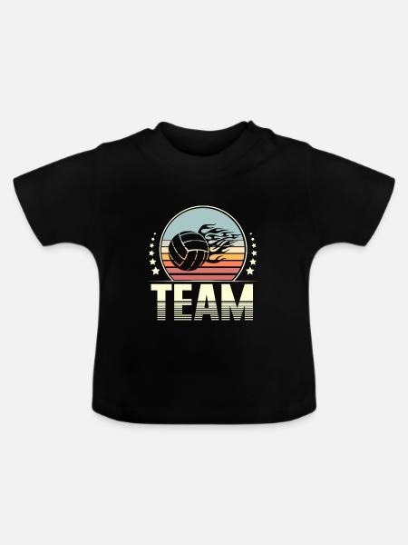 Volleyball Team - Baby Bio-T-Shirt mit Rundhals - Schwarz