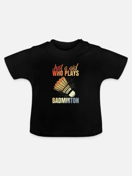 Badmintonspielerin - Baby Bio-T-Shirt mit Rundhals - Schwarz