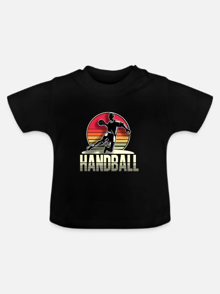 Handball Handballer - Baby Bio-T-Shirt mit Rundhals - Schwarz