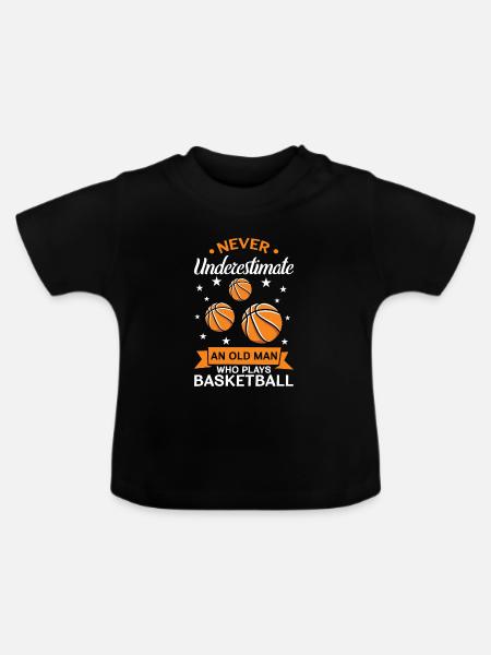 Alter Basketballer - Baby Bio-T-Shirt mit Rundhals - Schwarz