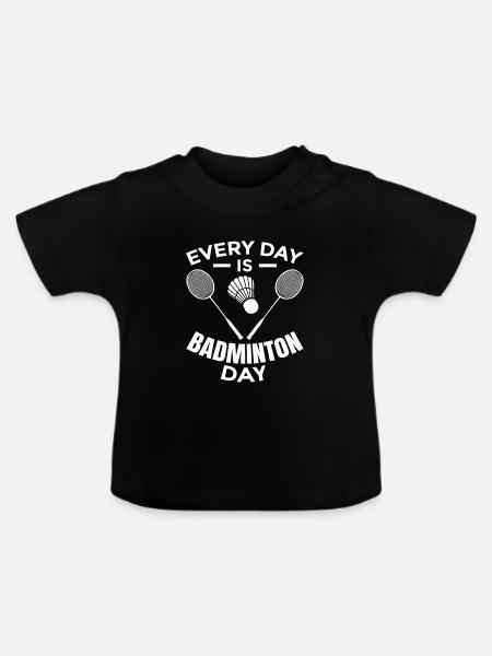 Badminton Routine - Baby Bio-T-Shirt mit Rundhals - Schwarz