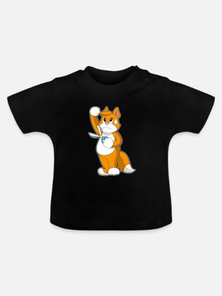 Katze Friseur Schere - Baby Bio-T-Shirt mit Rundhals - Schwarz