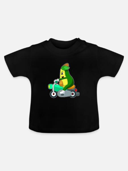 Avocado Motorrad - Baby Bio-T-Shirt mit Rundhals - Schwarz