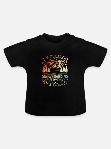Snowboarder Motivation - Baby Bio-T-Shirt mit Rundhals - Schwarz