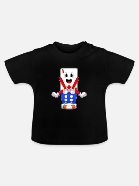 Poker Pokerchips Pokerkarten - Baby Bio-T-Shirt mit Rundhals - Schwarz