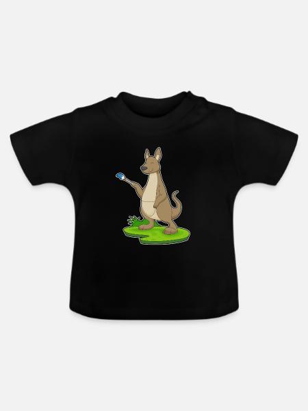 Känguru Maler Pinsel Malen - Baby Bio-T-Shirt mit Rundhals - Schwarz