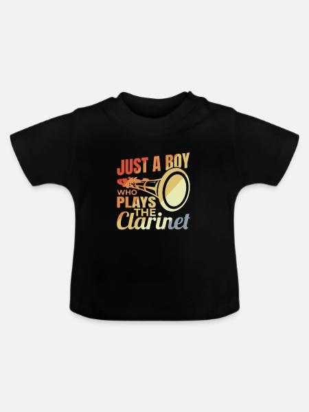 Junger Klarinettenspieler - Baby Bio-T-Shirt mit Rundhals - Schwarz