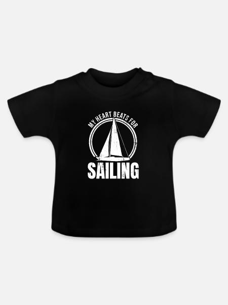 Motivation Segeln - Baby Bio-T-Shirt mit Rundhals - Schwarz