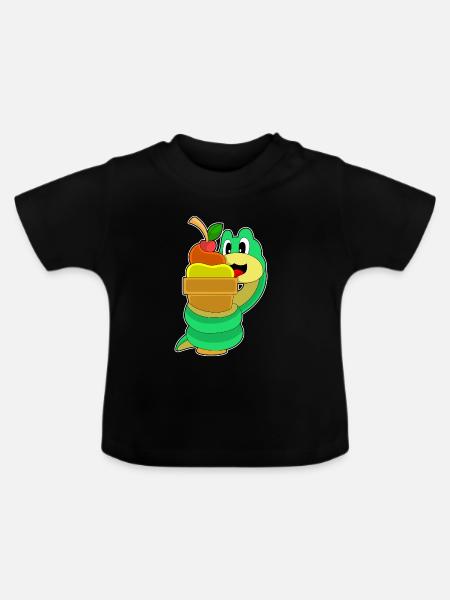 Schlange Waffeleis - Baby Bio-T-Shirt mit Rundhals - Schwarz