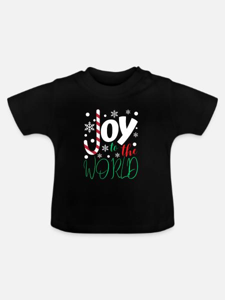 Freude in der Welt - Baby Bio-T-Shirt mit Rundhals - Schwarz
