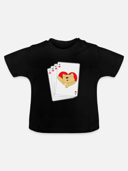 Katze Poker Pokerkarten - Baby Bio-T-Shirt mit Rundhals - Schwarz