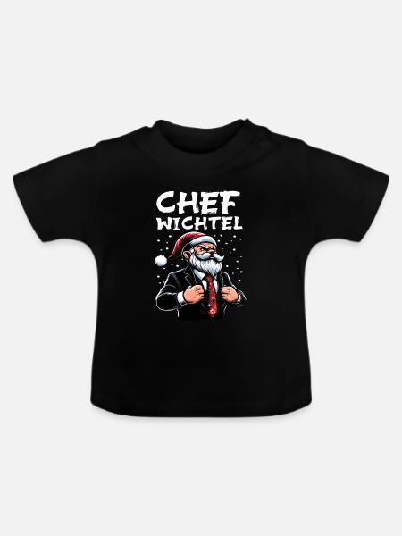 Chef Wichtel stylischer Weihnachts Gnome - Baby Bio-T-Shirt mit Rundhals - Schwarz