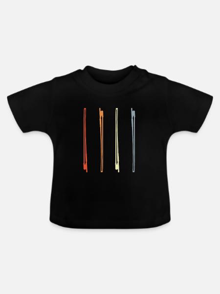 Violinbogen Zeichnung - Baby Bio-T-Shirt mit Rundhals - Schwarz
