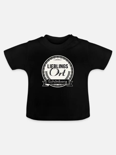 Lieblingsort Schönberg - Baby Bio-T-Shirt mit Rundhals - Schwarz