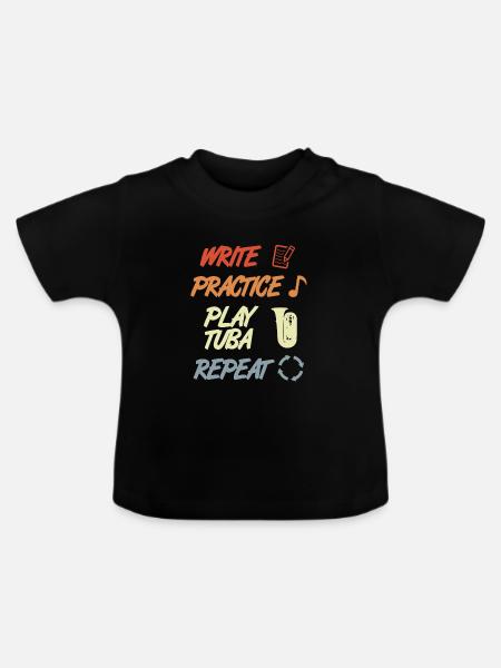 Tuba Motivation - Baby Bio-T-Shirt mit Rundhals - Schwarz