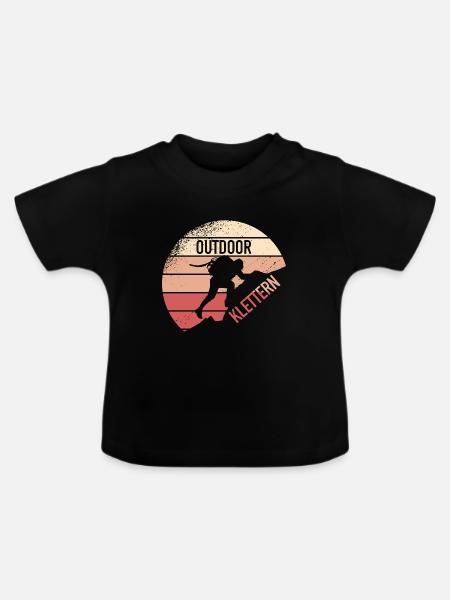 Outdoor Klettern - Baby Bio-T-Shirt mit Rundhals - Schwarz